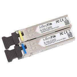  SFP модуль Mikrotik (S-3553LC20D) Pair of SFP modules, S-35LC20D (1.25G SM 20km T1310nm/R1550nm) + S-53LC20D (1.25G SM 20kmT1550nm/R1310nm) 