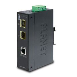  Медиаконвертер Planet (IGT-1205AT) IP30 Industrial 10/100/1000T to 2-Port 100/1000X SFP Gigabit Media Converter (-40 to 75 degree C) 