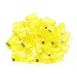  Коннектор DeTech RJ45 8P8C F/G желтый (100 шт/упак) 