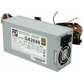  Блок питания Procase GA2600 600W ATX 2U 240*100*70mm, 2Fan, PFC 