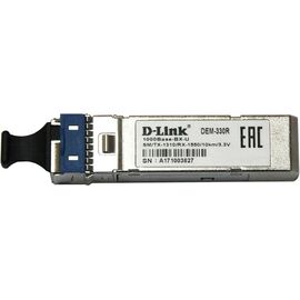  SFP-трансивер D-Link 330R/10KM/A1B WDM с 1 портом 1000Base-BX-U (Tx 1310нм, Rx 1550нм) для одномодового оптического кабеля 