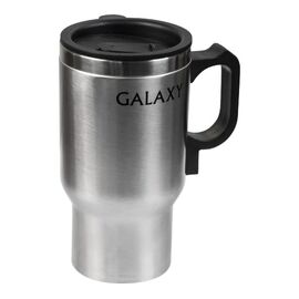  Термокружка автомобильная Galaxy LINE GL 0120, серебристый, 12 В, 400 мл, корпус из нержавеющей стали, двойные стенки, крышка с задвигающимся отверстием для питья, работа от прикуривателя автомобиля 