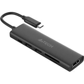  Разветвитель USB-C A4Tech DST-60C 2порт серый 