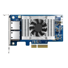  Сетевая карта QNAP QXG-10G2T-X710 LAN Expansion Card, PCIe Gen3 x4, Two 10GbE (10G / 5G 2.5G 1G 100M)) Ports with SR-IOV and iSCSI, Block-based, Suppo 