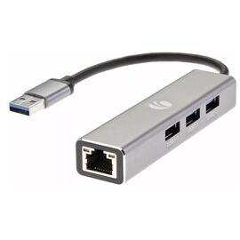  Переходник VCOM DH312A USB 3.0-RJ-45 1000Mbps+3 USB 3.0, Aluminum Shell, 0.2м 