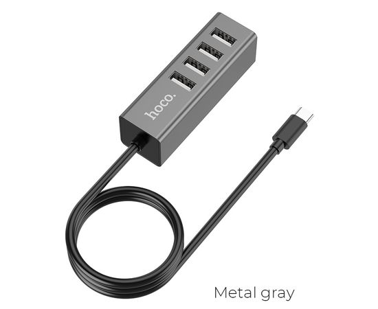  Адаптер переходник Hoco HB1 4USB Line machine (tarnish) 