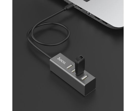  Адаптер переходник Hoco HB1 4USB Line machine (tarnish) 