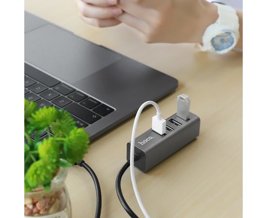  Адаптер переходник Hoco HB1 4USB Line machine (tarnish) 