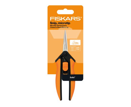  Ножницы для цветов Fiskars Solid SP13 черный/оранжевый (1051600) 