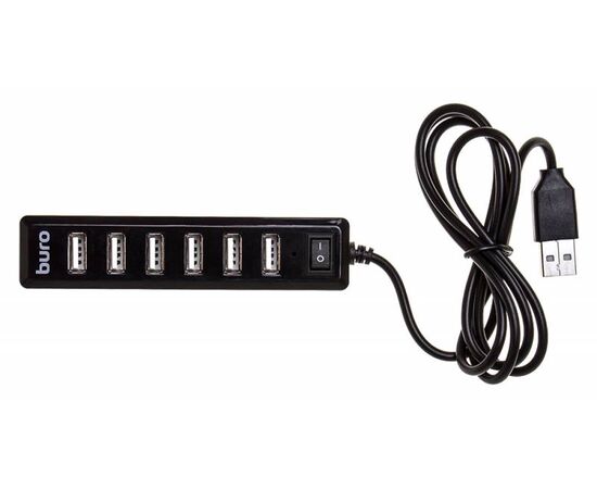  Разветвитель USB 2.0 Buro BU-HUB7-1.0-U2.0 7порт. черный 