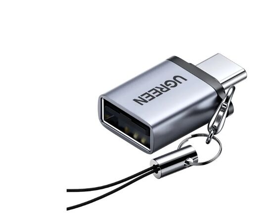  Адаптер переходник UGreen US270 (50283) Type C to USB 3.0 A Adapter Cable with Lanyard серый космос 
