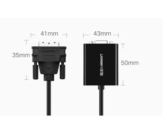  Конвертер UGreen MM108 (40259) DVI-D to VGA Active Converter Flat Cable черный 