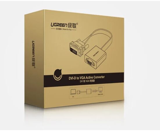  Конвертер UGreen MM108 (40259) DVI-D to VGA Active Converter Flat Cable черный 