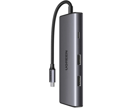  Конвертер UGREEN CM498 15531 USB-C To HDMI+2*USB 3.2 A+ USB-C 3.2+SD/TF+PD Converter Gray 