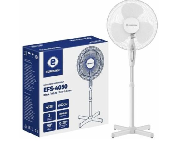  Вентилятор напольный Eurostek EFS-4050 White (кратно 4шт! в коробке 4шт) 