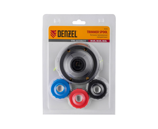  Катушка триммерная Denzel 96365 полуавтомат, шестигранник HEX х15,6 болт М6 правый М8 правый М8 левый 