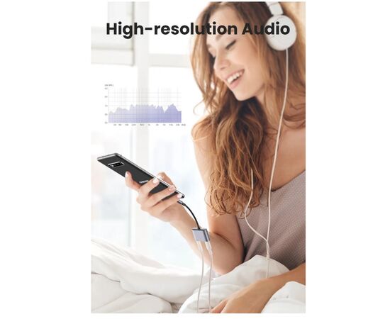  Адаптер UGreen CM231 (60164) USB-C to 3.5mm Audio Adapter with PD серый 