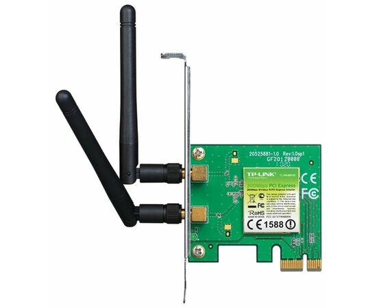  TP-LINK TL-WN881ND, Wi-Fi PCI-E Адаптер, 300Mbps, Atheros, 2T2R, 2.4GHz, 802.11n/g/b, 2 detachable antennas 