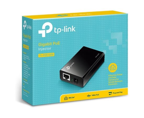  TP-LINK TL-POE150S, Инжектор PoE гигабитный (ток по витой паре) 1xGbEthernet, поддержка IEEE 802.3af 