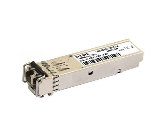  SFP модуль D-Link (S302SX/A1A) с 1 портом 1000Base-SX+ для многомодового оптического кабеля (до 2 км) (439476) 
