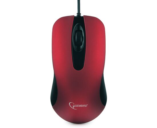  Мышь Gembird MOP-400-R Red, USB, 1000 dpi, soft-touch, бесшумный клик 