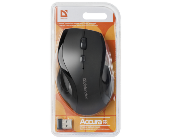  Мышь DEFENDER Accura MM-295, Wireless, (52295) (черный) 