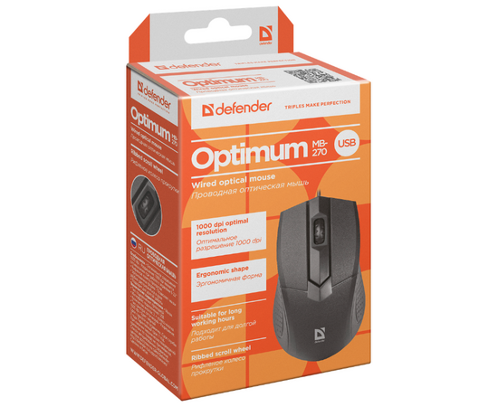  Мышь DEFENDER Optimum MB-270, 52270, черный 