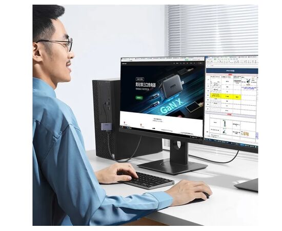  Адаптер UGreen CM449 (20518) USB 3.0 to HDMI+VGA Card 1080P серый 