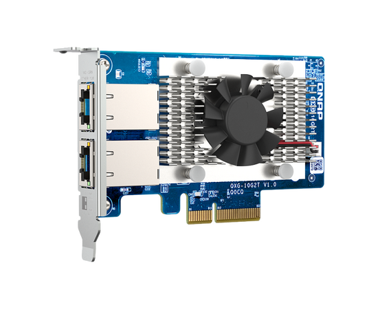  Сетевая карта QNAP QXG-10G2T Dual-port BASET 10GbE network expansion card; low-profile form factor; PCIe Gen3 x4 