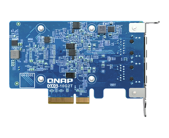 Сетевая карта QNAP QXG-10G2T Dual-port BASET 10GbE network expansion card; low-profile form factor; PCIe Gen3 x4 