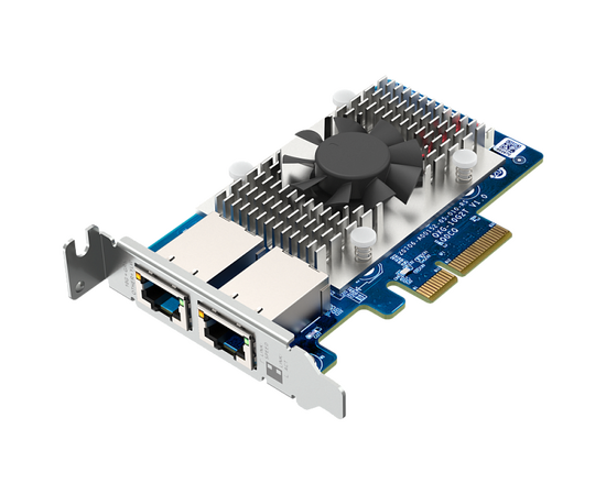  Сетевая карта QNAP QXG-10G2T Dual-port BASET 10GbE network expansion card; low-profile form factor; PCIe Gen3 x4 