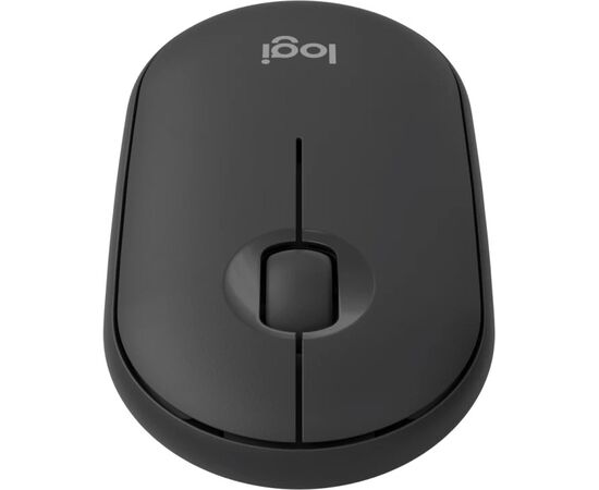  Мышь беспроводная Logitech Pebble M350S (910-007015) графитовый (1000dpi) silent BT/Radio USB (2but) 