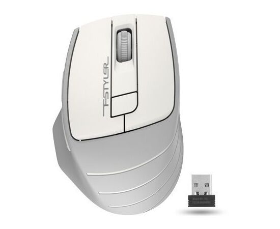  Мышь A4Tech Fstyler FG30S белый/серый оптич. 2000dpi silent беспров. USB 6but (FG30S WHITE) 