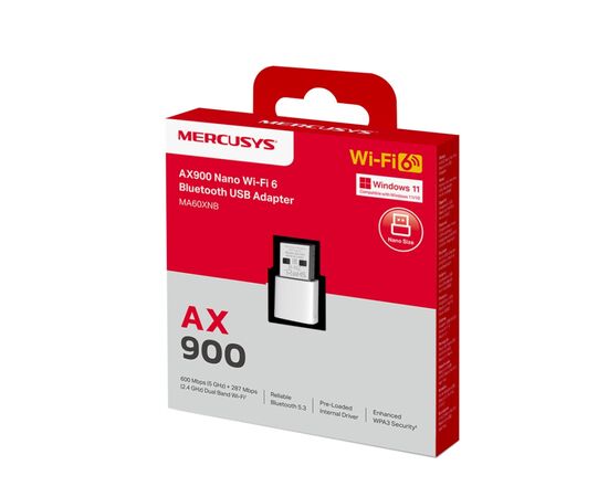  Сверхкомпактный USB-адаптер Mercusys MA60XNB с поддержкой Wi-Fi 6 AX900 и Bluetooth 