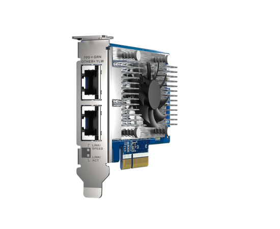  Сетевая карта QNAP QXG-10G2T-X710 LAN Expansion Card, PCIe Gen3 x4, Two 10GbE (10G / 5G 2.5G 1G 100M)) Ports with SR-IOV and iSCSI, Block-based, Suppo 