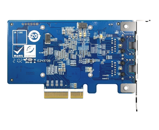  Сетевая карта QNAP QXG-10G2T-X710 LAN Expansion Card, PCIe Gen3 x4, Two 10GbE (10G / 5G 2.5G 1G 100M)) Ports with SR-IOV and iSCSI, Block-based, Suppo 