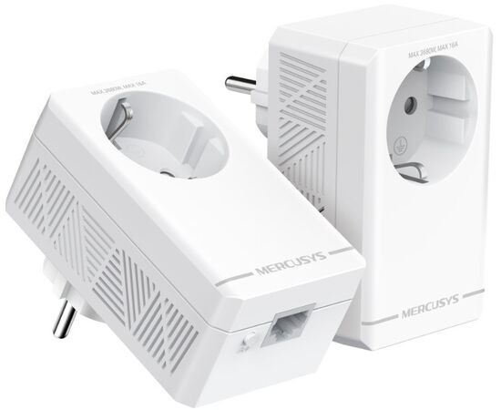  Комплект гигабитных Powerline-адаптеров Mercusys MP500P KIT AV1000 со встроенной розеткой 