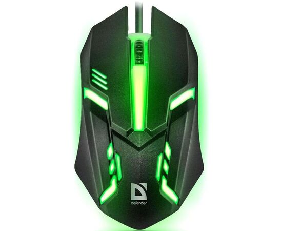 Мышь DEFENDER Сyber MB-560L Black, LED 7 цветов, оптическая, проводная (52560) 