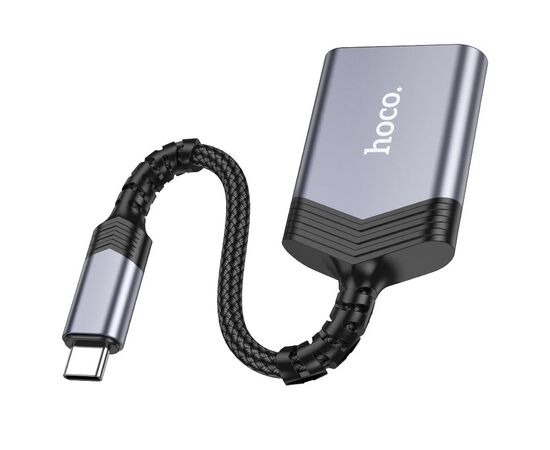  Дата-кабель Hoco UA25 2-in-1 card reader Type-c metal Gray 