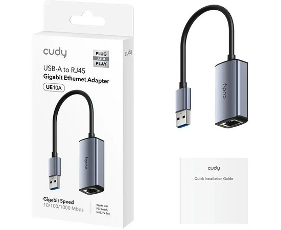  Переходник Cudy UE10A USB-A-Ethernet 