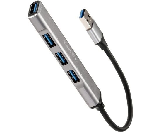  USB-концентратор TELECOM TA308U USB 3.0--USB 3.0+3*USB 2.0, Aluminum Shell, 0.2м (1/100) 