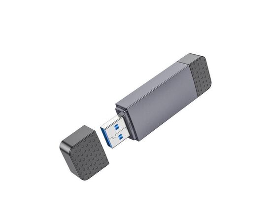  Адаптер HOCO HB45 Spirit 2-in-1 USB 3.0 card reader (металлически серый) 